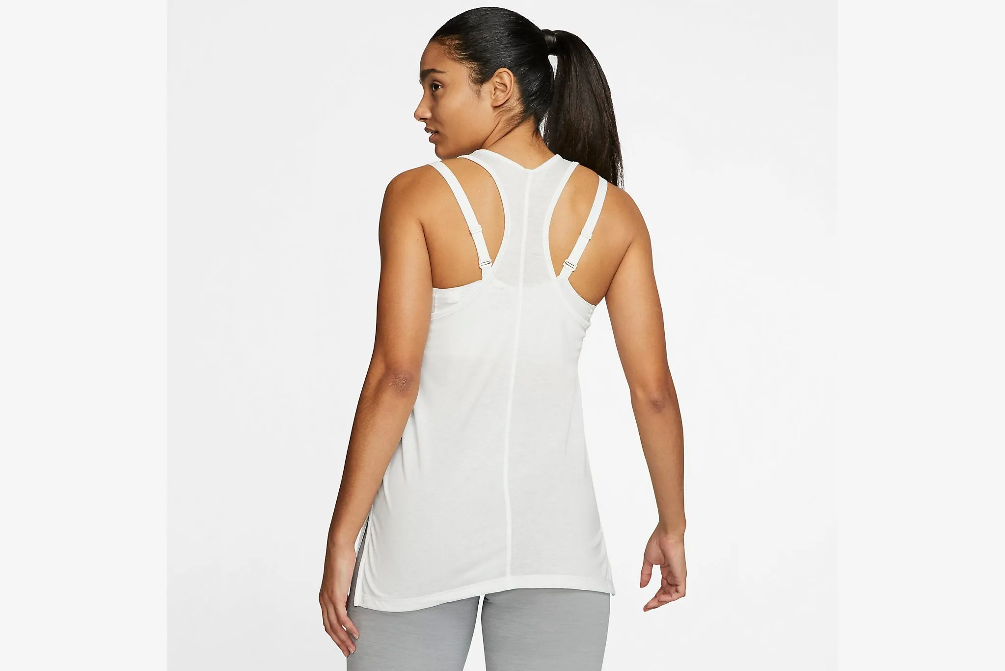 Nike "Nike Yoga Layer" Tank W - White / White Ocean Fit Breathable Lining