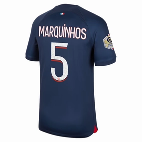Nike Paris Saint-Germain Marquinhos Home Jersey w/ Ligue 1 Champions Patch 23/24 (Midnight Navy) Maximum Flex