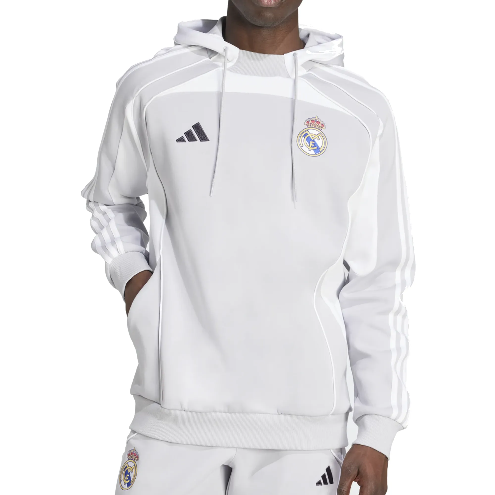 Comfort Hoodie adidas Real Madrid 25/26 UBP Travel Hoodie (Light Solid Grey/White)