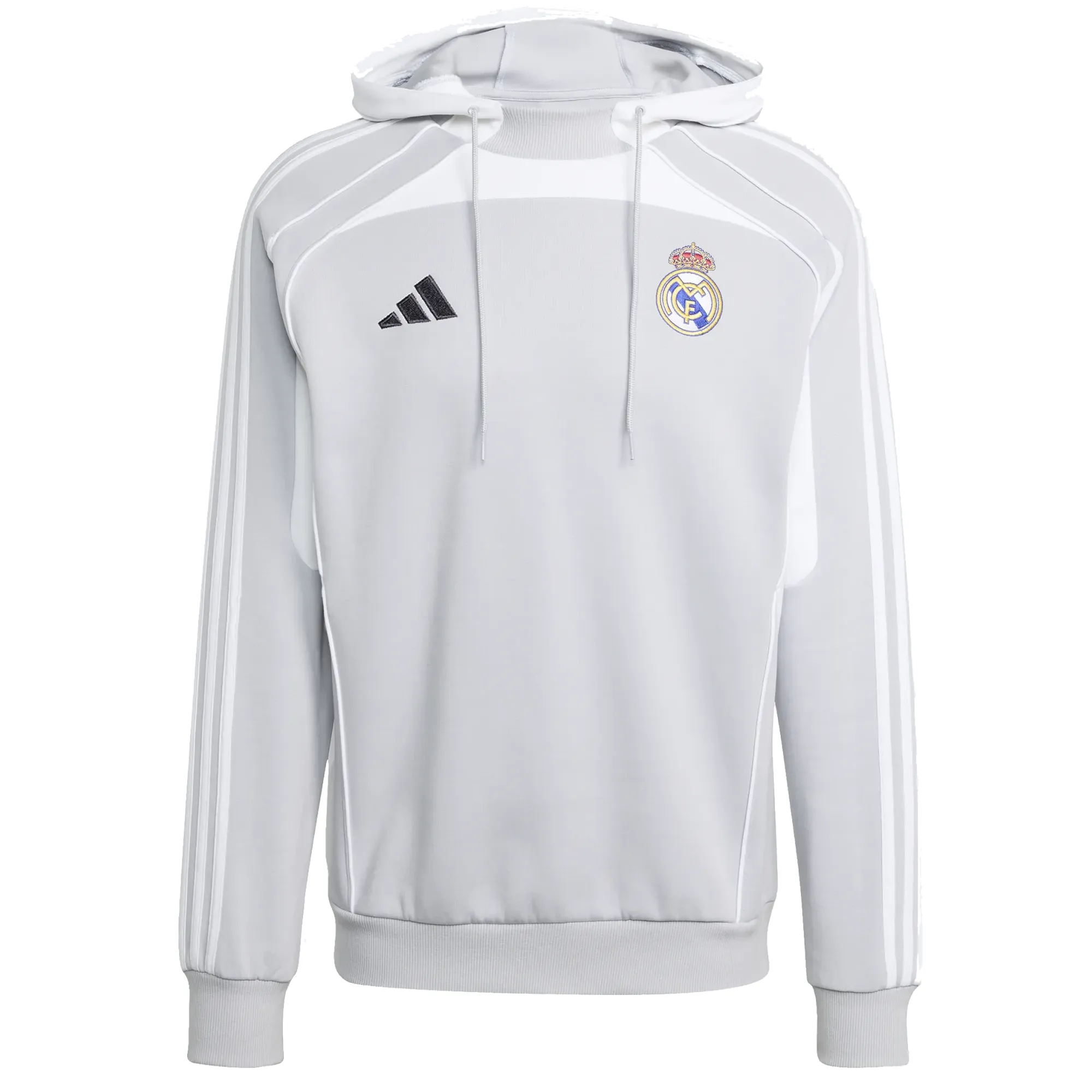 adidas Real Madrid 25/26 UBP Travel Hoodie (Light Solid Grey/White) Sporty Look