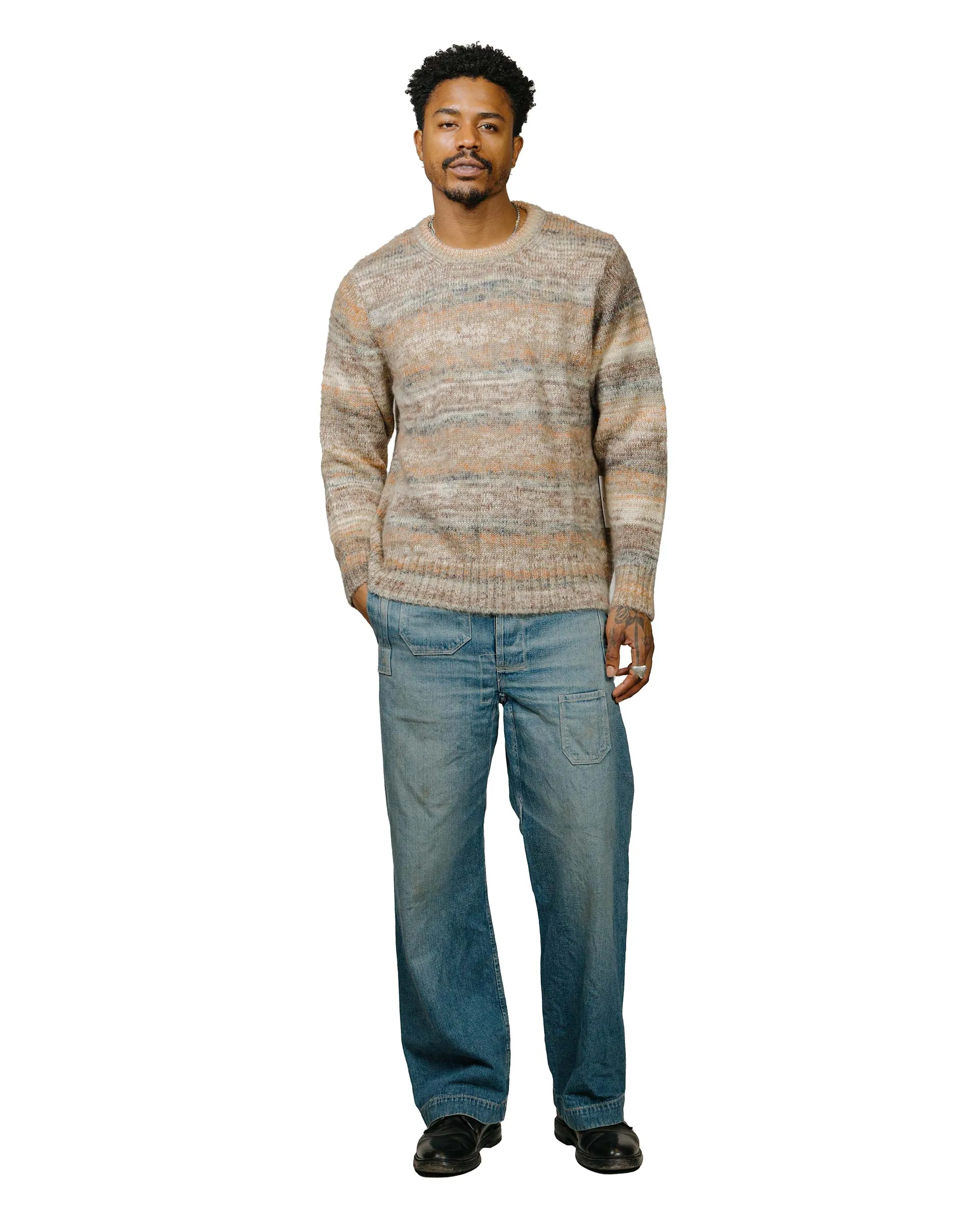 Corridor Space Dye Mohair Crewneck Natural Stretchable Fabric Casual Friday