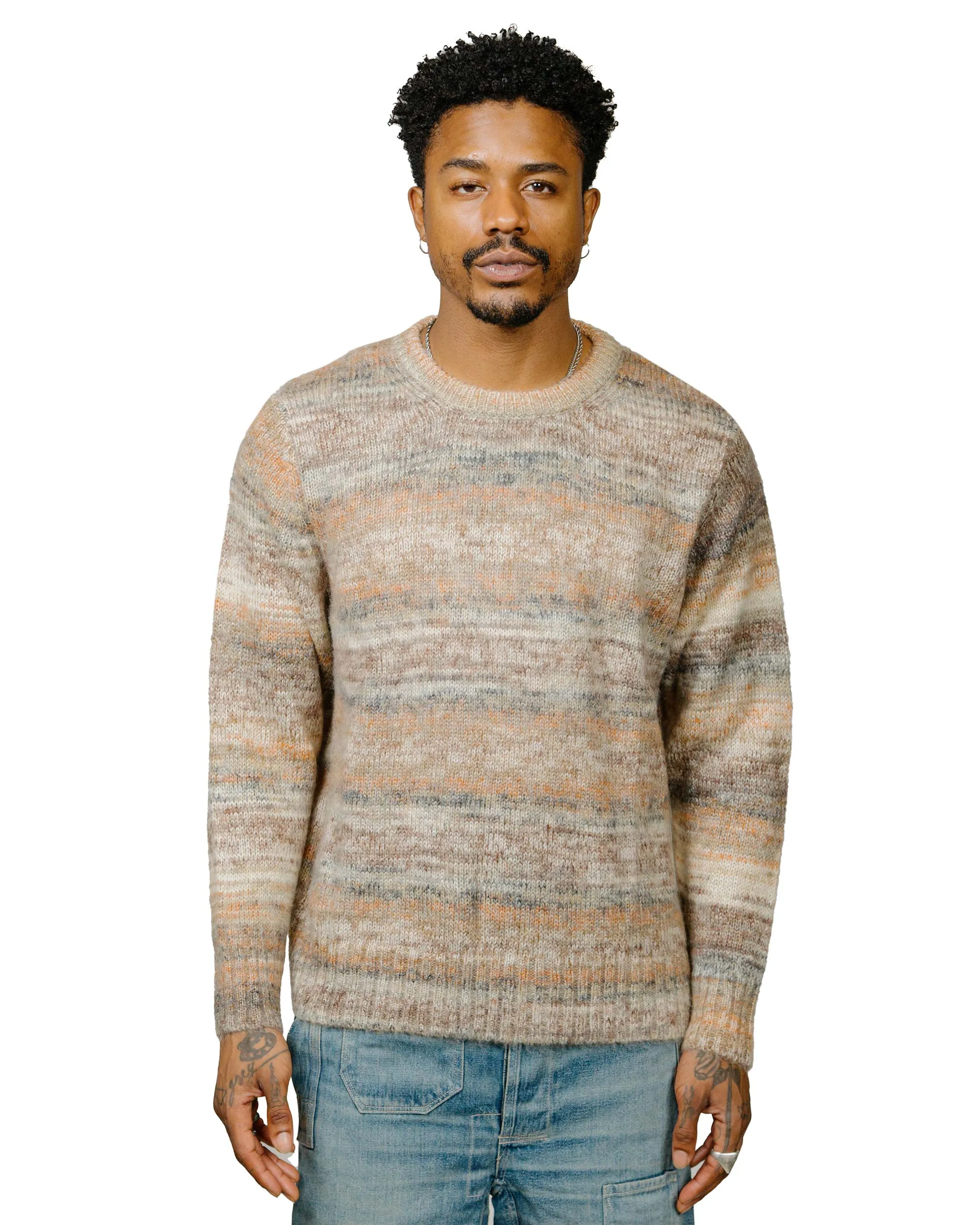 Corridor Space Dye Mohair Crewneck Natural Streetwear Day-To-Night Wear