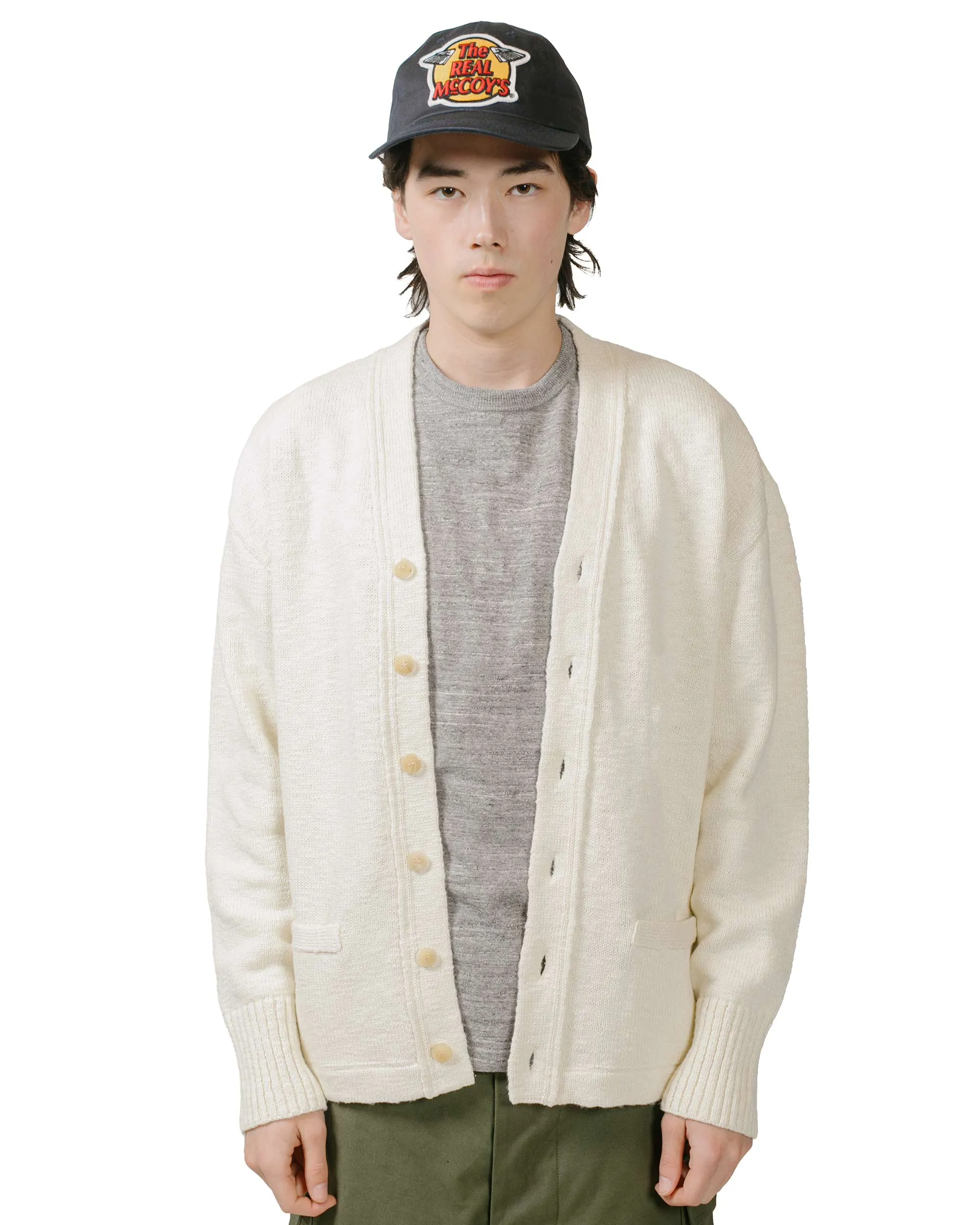 Comfortable clothing The Real McCoy's MC24016 Cotton Summer Cardigan Ecru