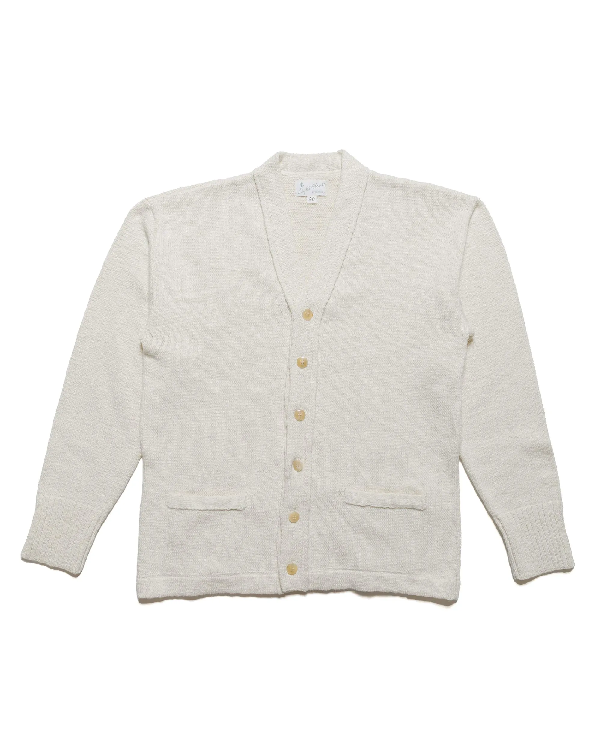 The Real McCoy's MC24016 Cotton Summer Cardigan Ecru Athleisure Look