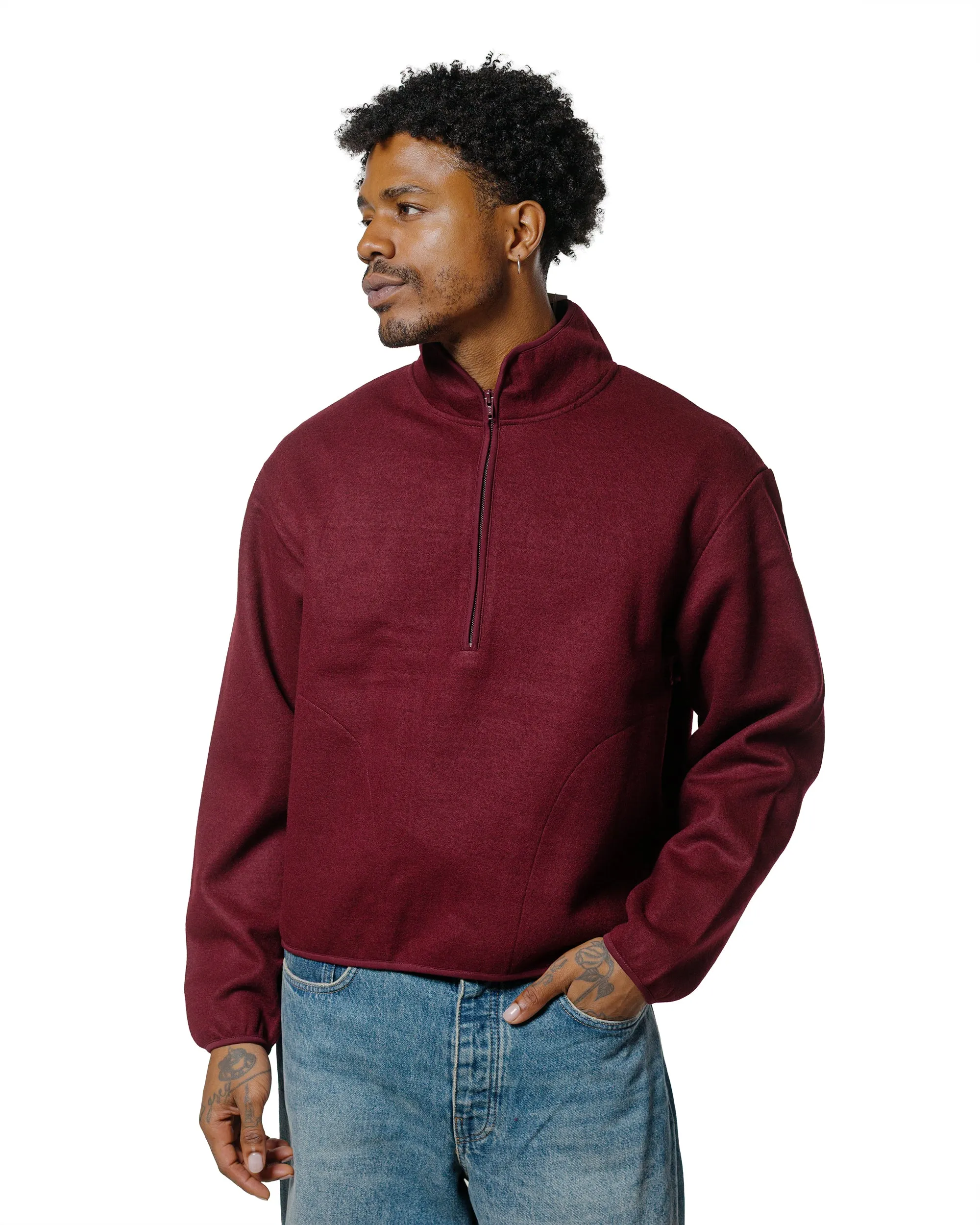 Classic Active Sunflower Wool Half Zip Burgundy