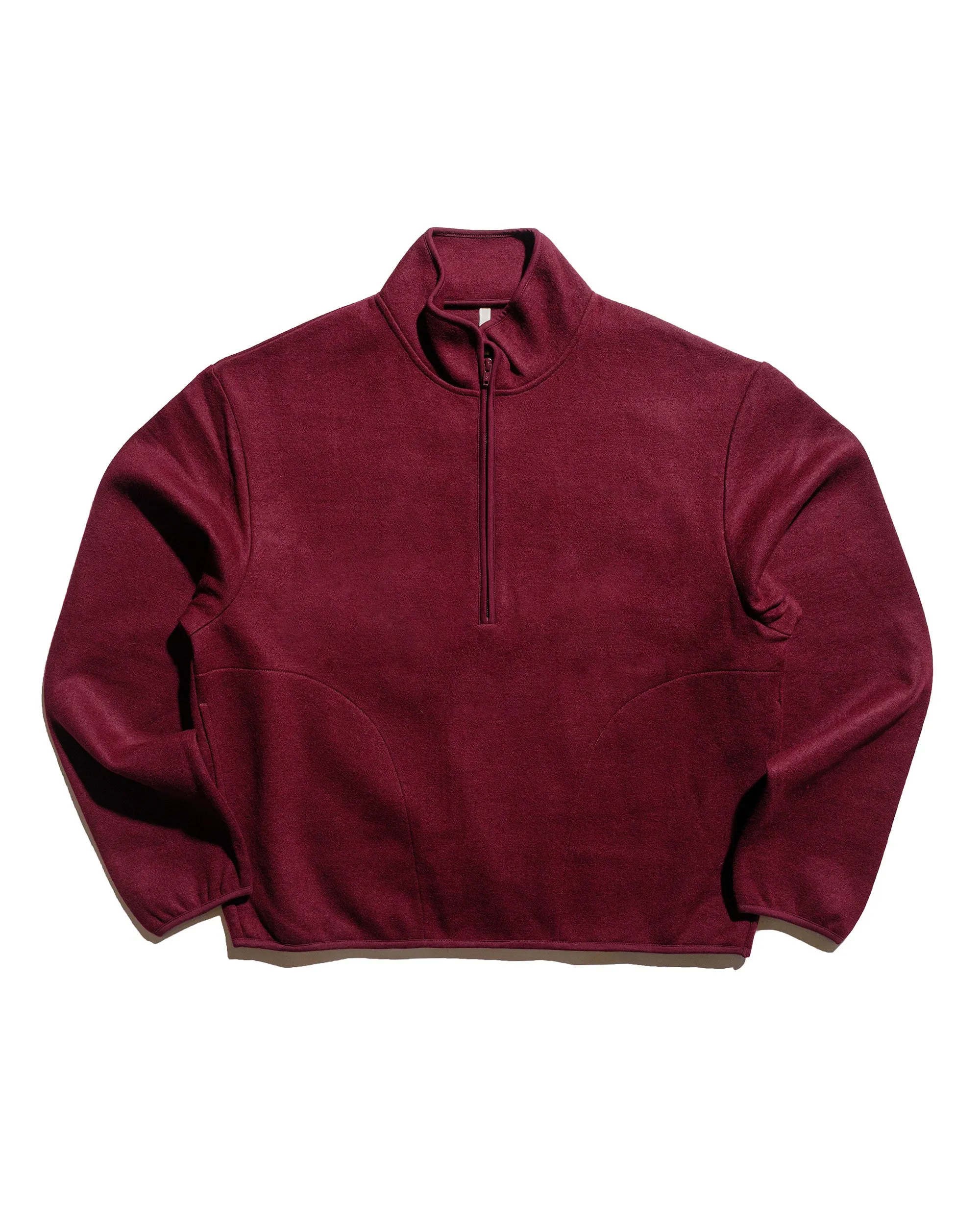Sustainable Fabric appropriate for hiking Sunflower Wool Half Zip Burgundy