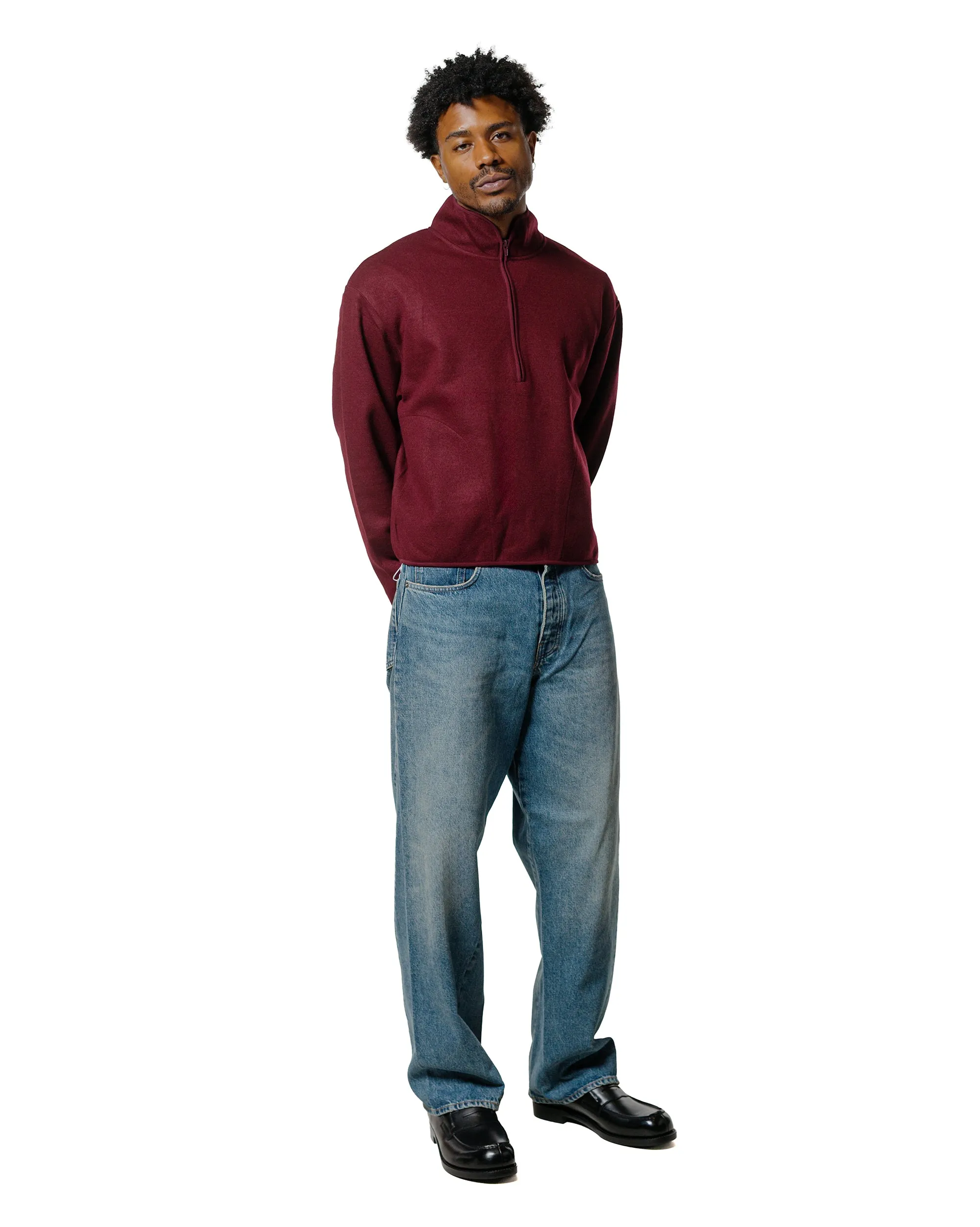 Sunflower Wool Half Zip Burgundy Street Minimal