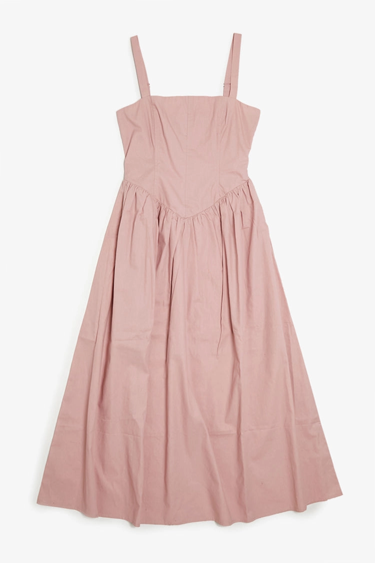 All-Day Comfort Wear Sleeveless Drop Waist Midi Dress - Mauve