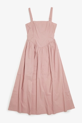 All-Day Comfort Wear Sleeveless Drop Waist Midi Dress - Mauve