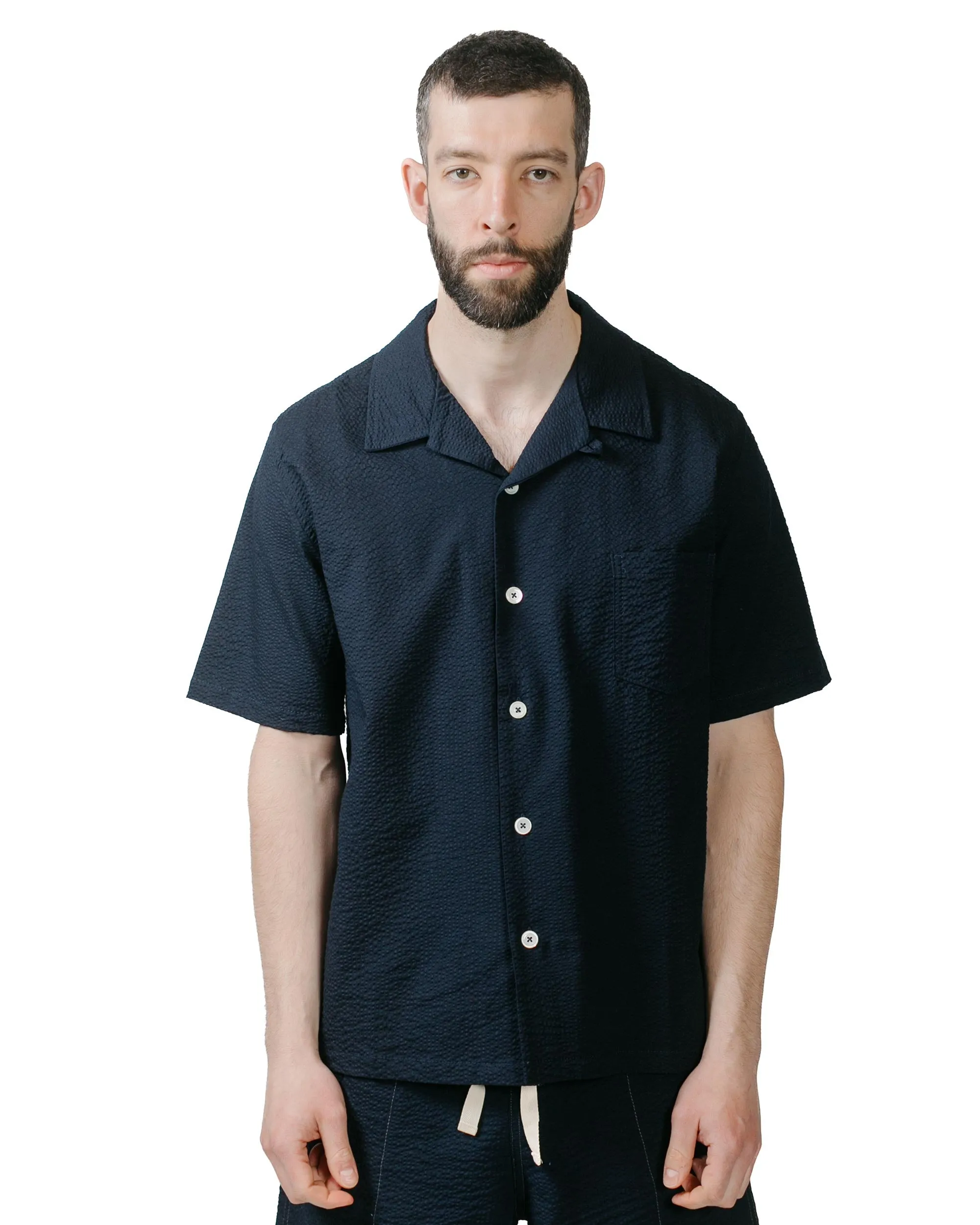 Howlin' Cocktail Shirt Navy Japanese Seersucker Contemporary Fashion Trendsetting
