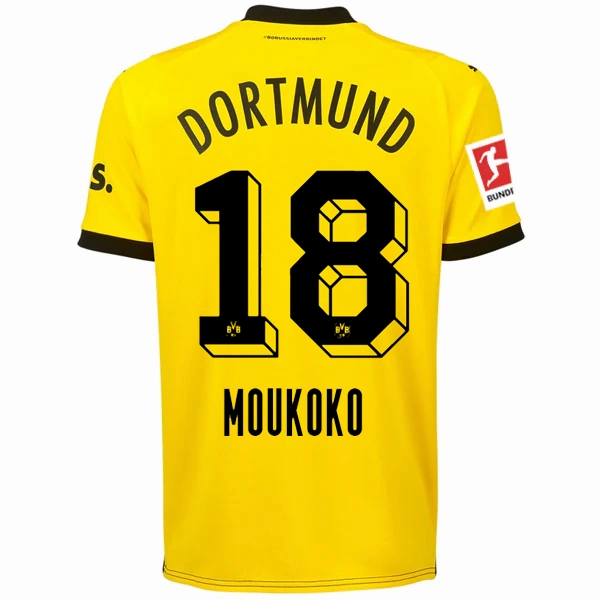 Puma Borussia Dortmund Muokoko Home Jersey w/ Bundesliga Patch 23/24 (Cyber Yellow/Puma Black) Core Movement