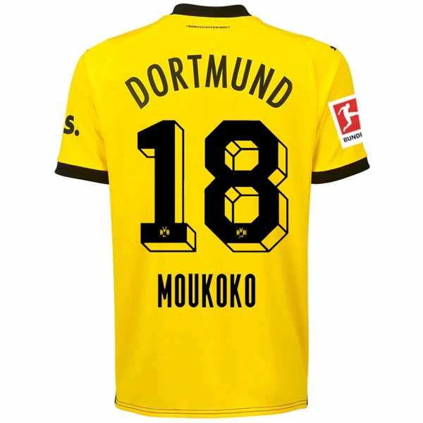 Puma Borussia Dortmund Muokoko Home Jersey w/ Bundesliga Patch 23/24 (Cyber Yellow/Puma Black) Timeless Design