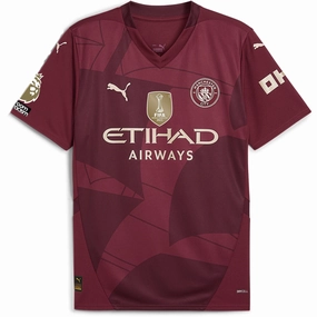 Puma Manchester City Third Jersey w/ EPL   No Room For Racism   Club World Cup Patches24/25 (Dark Jasper) Ventilation Mesh Design