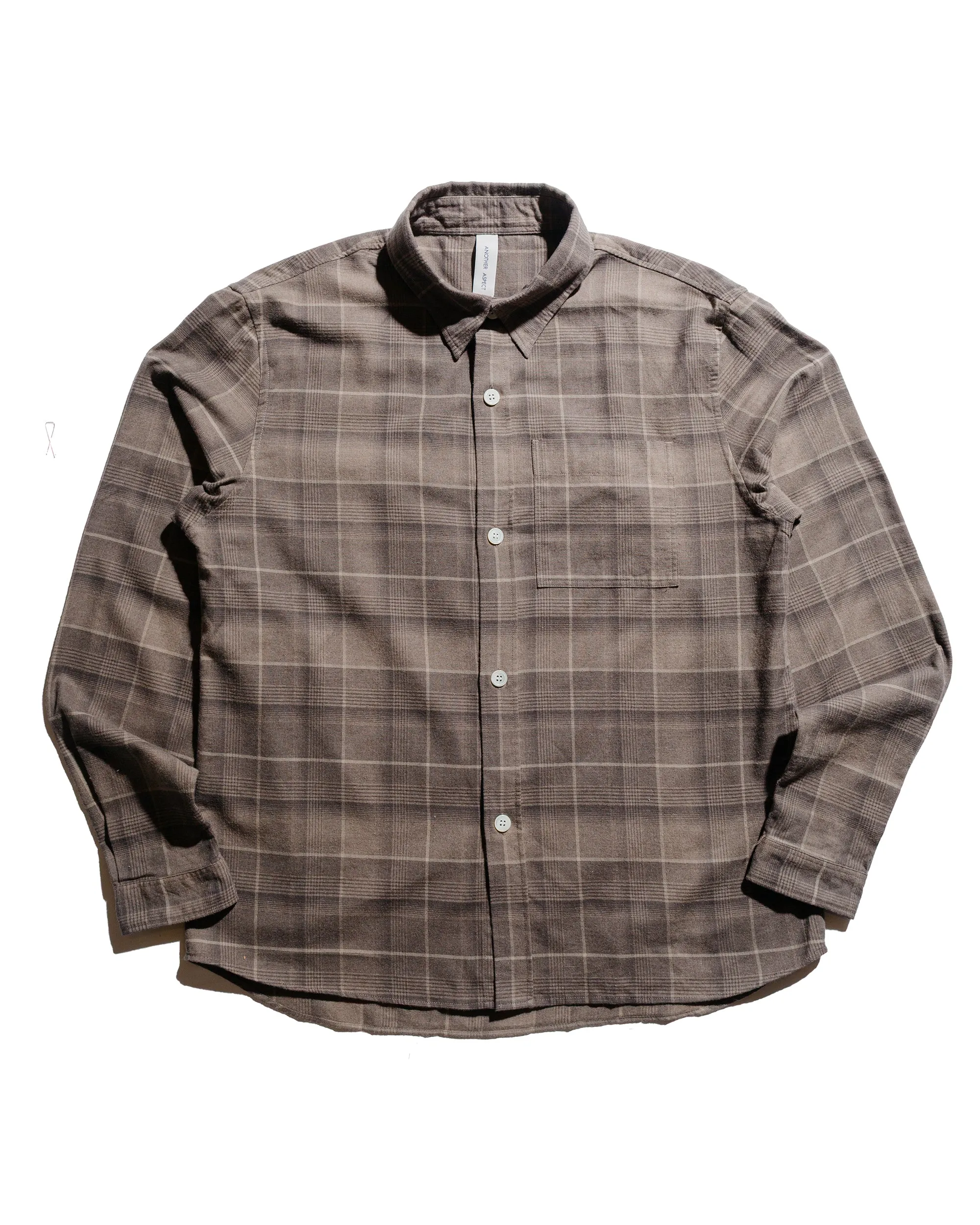 Another Aspect Another Shirt 4.0 Light Brown Check Edgy Fashion Flexible Movement