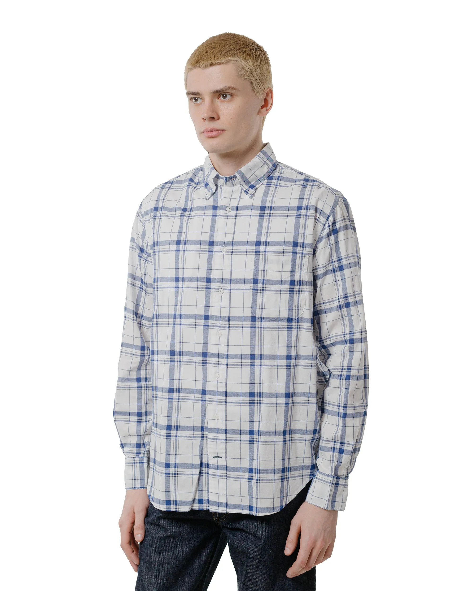 Gitman Vintage Bros. Navy Archive Dishtowel Check Shirt Urban Style Travel Essential