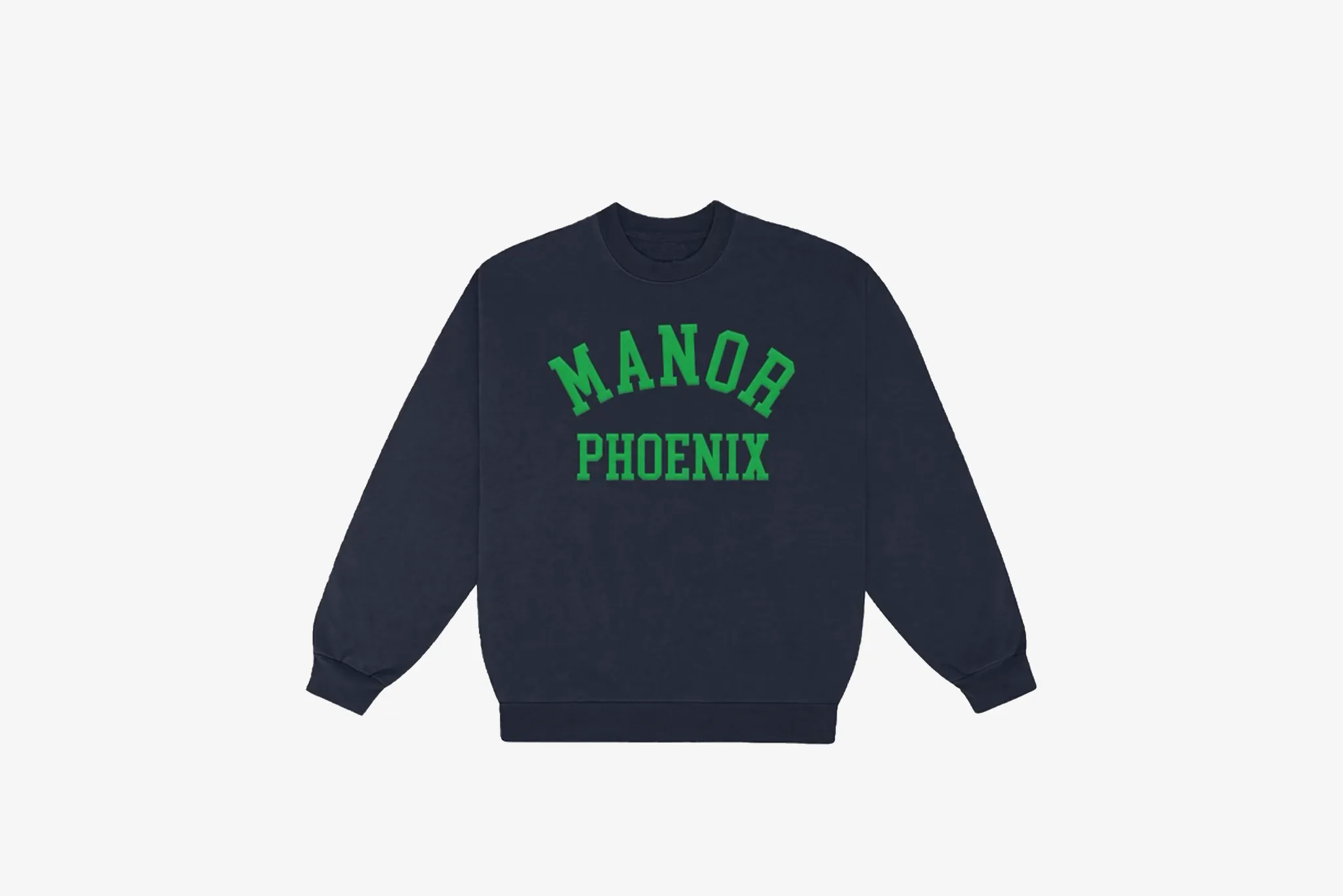 Athleisure Cool Manor "Mid-Weight Collegiate Crewneck" M - Navy / Green
