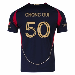 adidas Dominik Chong Qui Atlanta United Authentic Home Jersey w/ MLS Patches 25/26 (Red/Black) Reinforced Neckline Compression Fit Tech