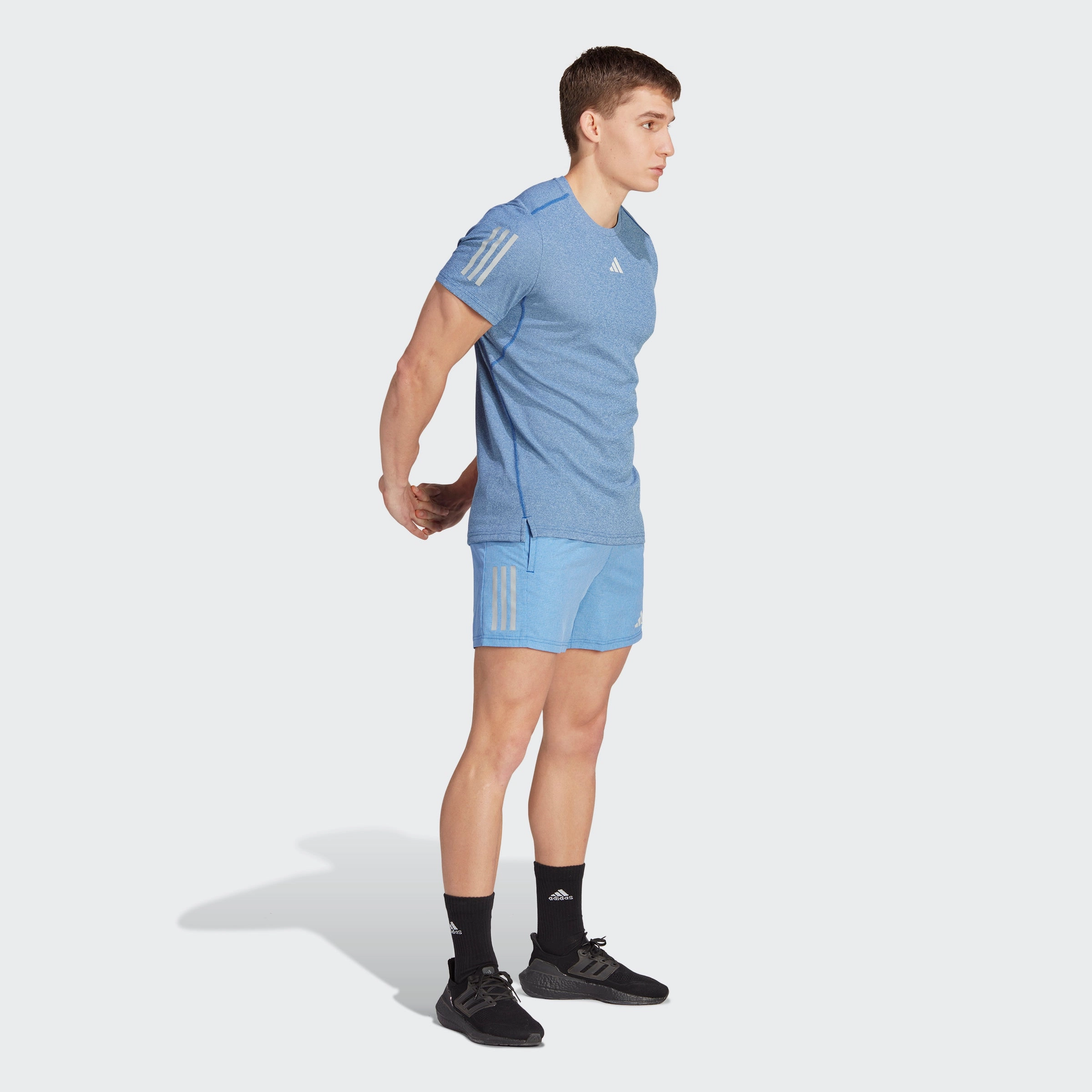 Flexible Ribbed Cuffs Own the Run Heather T-Shirt