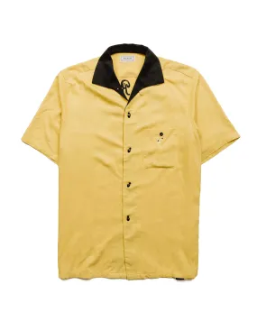 Sweat-Absorbing Printed Pattern The Real McCoy's MS22002 Rayon Bowling Shirt / Jolly Roger Yellow