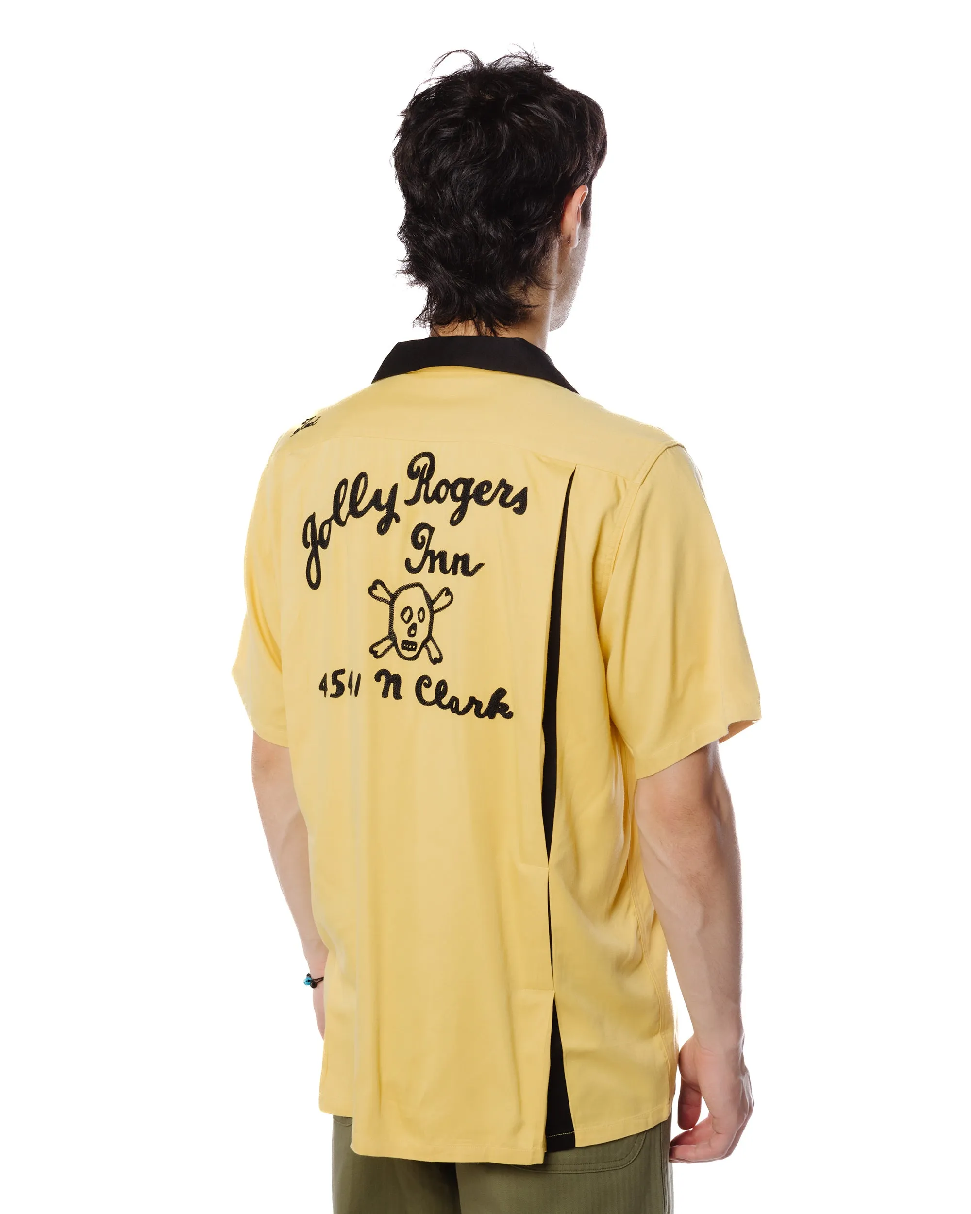The Real McCoy's MS22002 Rayon Bowling Shirt / Jolly Roger Yellow Bold colors vacation wear