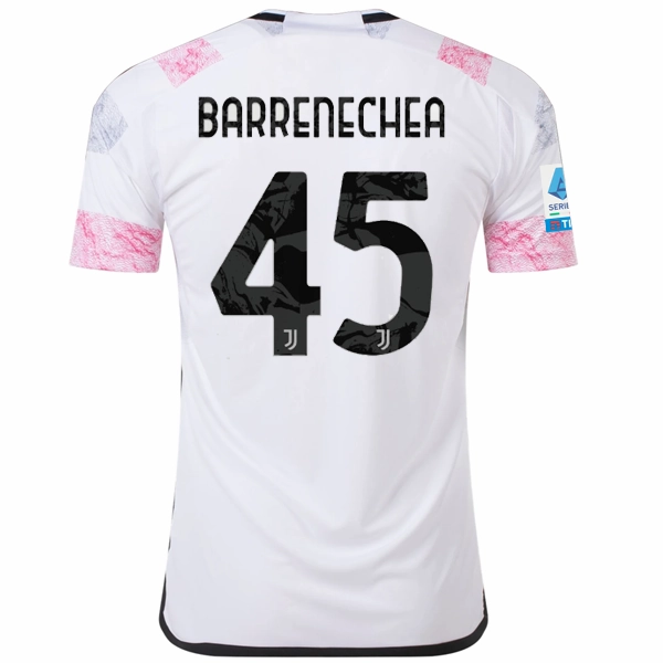 adidas Juventus Barrenchea Away Jersey w/ Serie A 23/24 (White) Street Active Speed Comfort