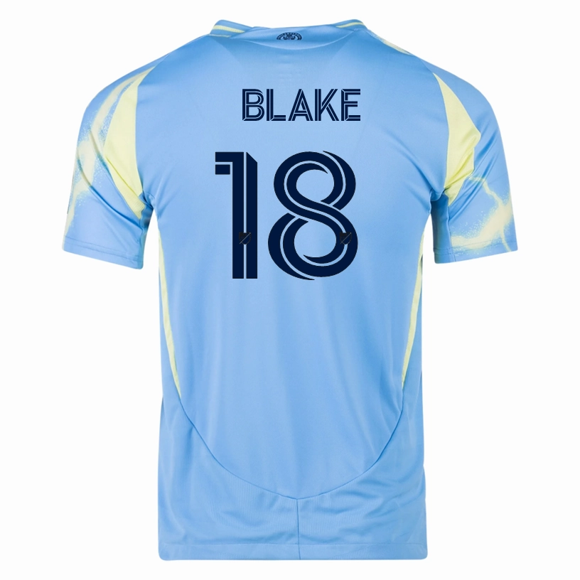 adidas Philadelphia Union Andre Blake Authentic Away Jersey 25/26 (Blue/Yellow) Wicking Channel Technology Reflective Safety Trim
