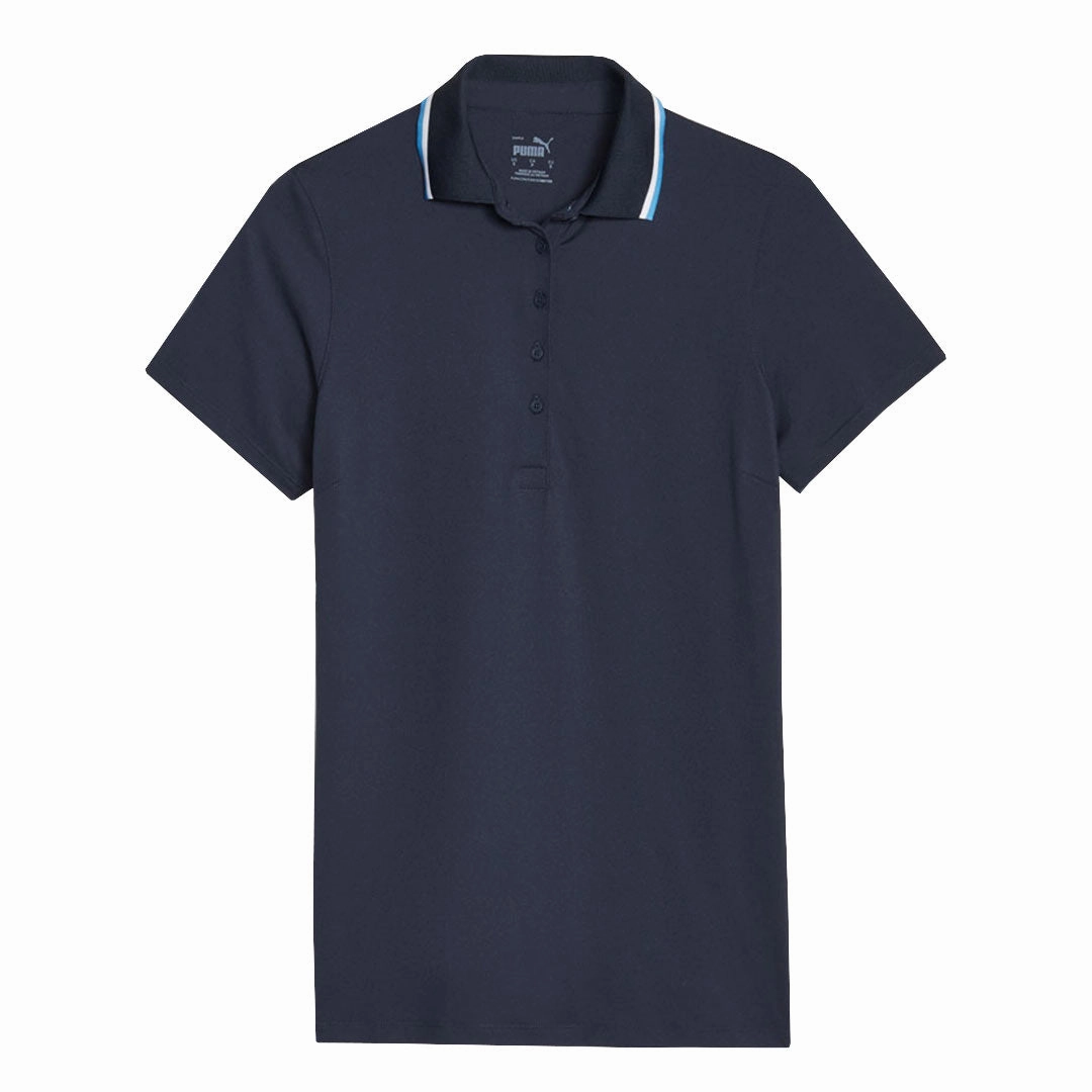 Puma - Women's Cloudspun Tipped Short Sleeve Polo (622155 05) Lightweight Lining Adjustable Hem