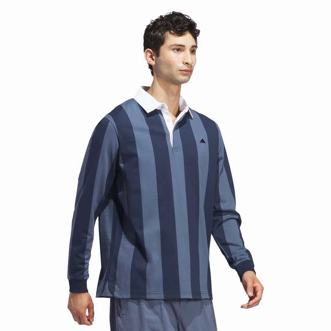 Stretchable Side Inserts adidas - Men's Go-To Long Sleeve Rugby Polo Shirt (IU4430)