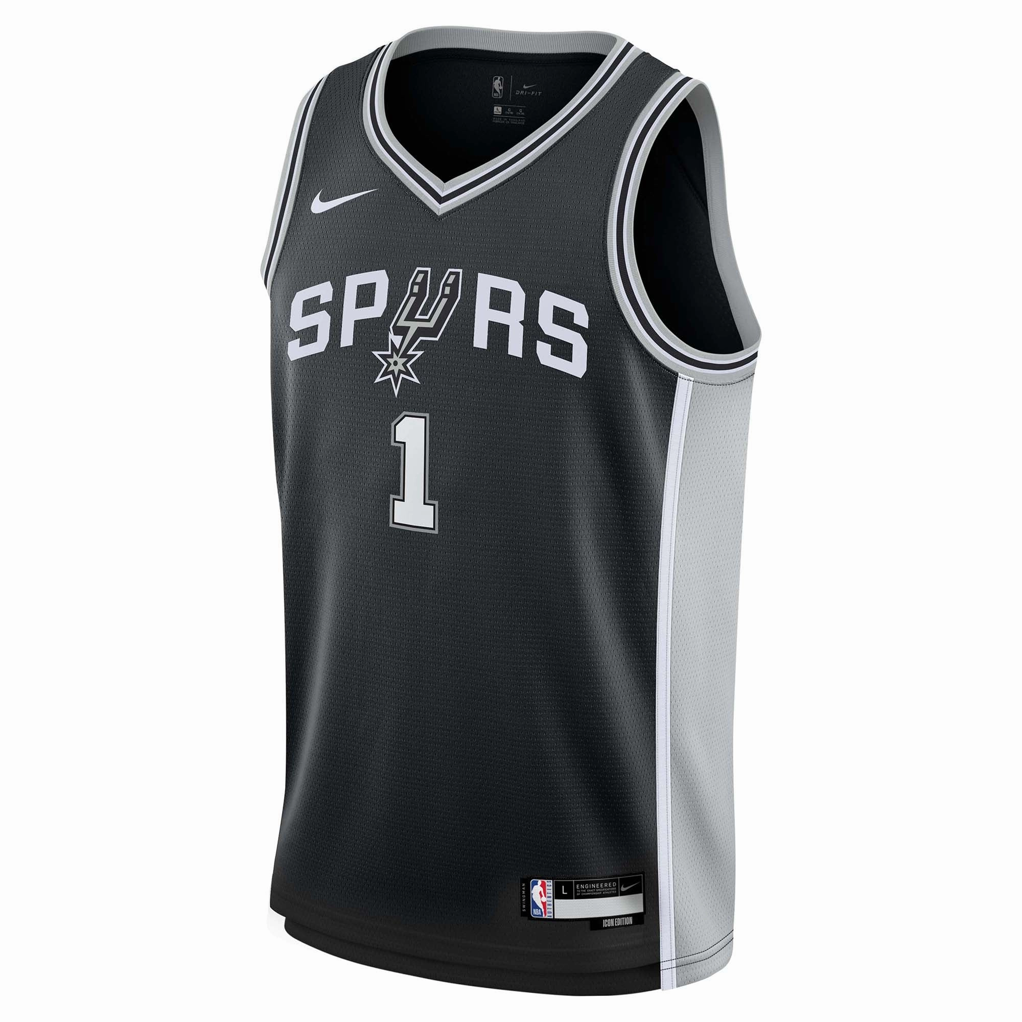Stamina Wear Junior's NBA San Antonio Spurs Victor Wembanyama Swingman Icon Jersey