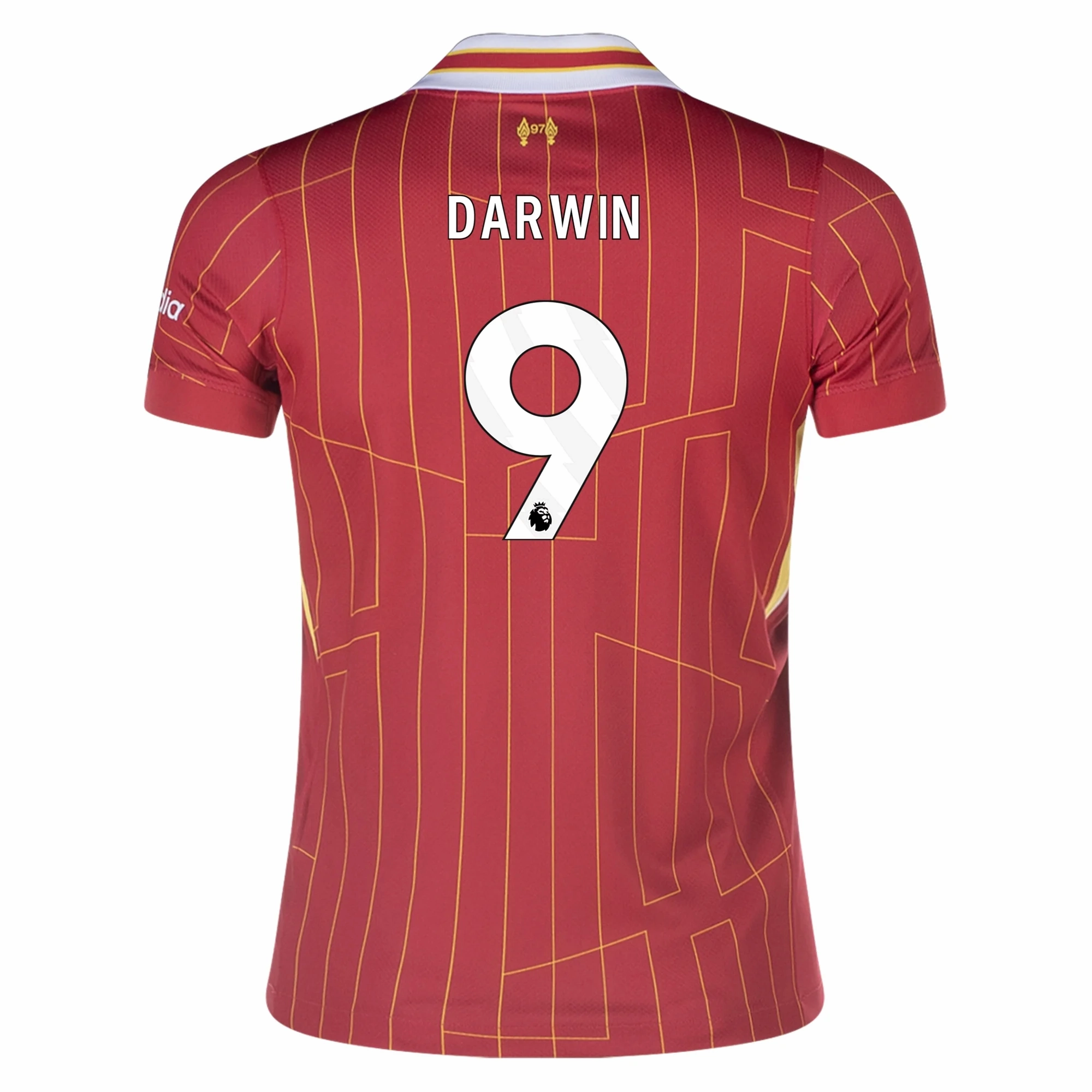 Temperature Regulating Material Stretch Lines Nike Youth Liverpool Darwin N???ez Home Jersey 24/25 (Gym Red/Chrome Yellow)