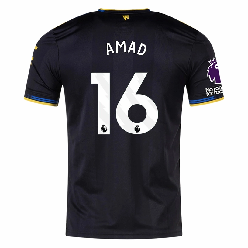 adidas Amad  Men's Manchester United Authentic Third Jersey 25/26 w/ NRFR   EPL Patches (Black) Reinforced Shoulder Seams All-Purpose Wear