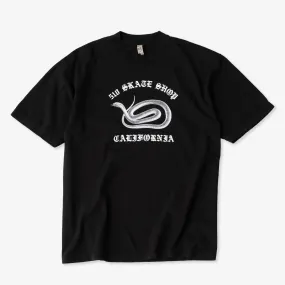 Snake Tee (Black) Elegant Detail Basic Top