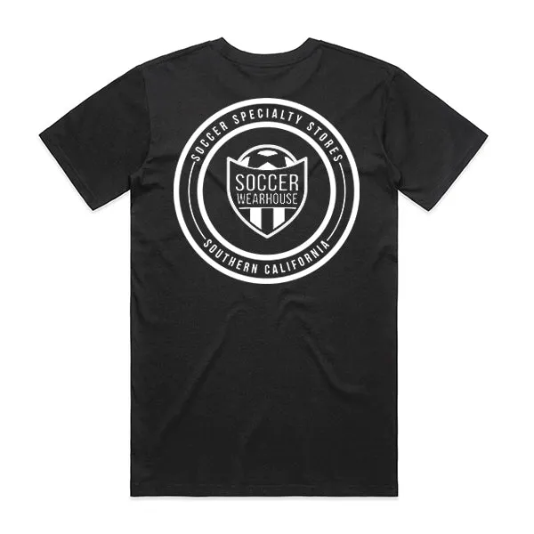 Soccer Wearhouse Specialty T-Shirt (Black) Weekend Comfort Wear Reinforced Shoulder Seams
