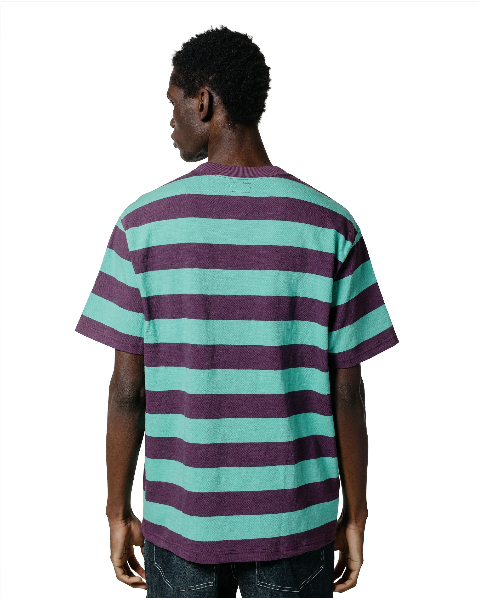 Soft Material The Real McCoy's BC24002 Buco Stripe Tee S/S Mint/Purple