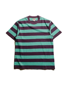 The Real McCoy's BC24002 Buco Stripe Tee S/S Mint/Purple Soft Touch Active Lifestyle