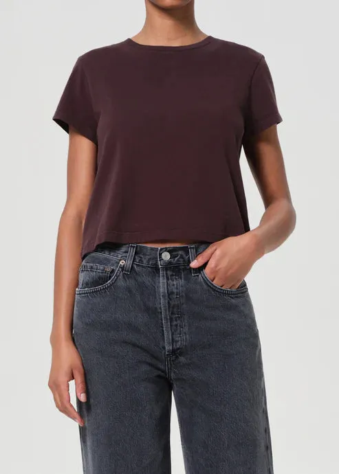 Sustainable Wear Modern Cut AGOLDE "Adine Shrunken Tee" W - Root