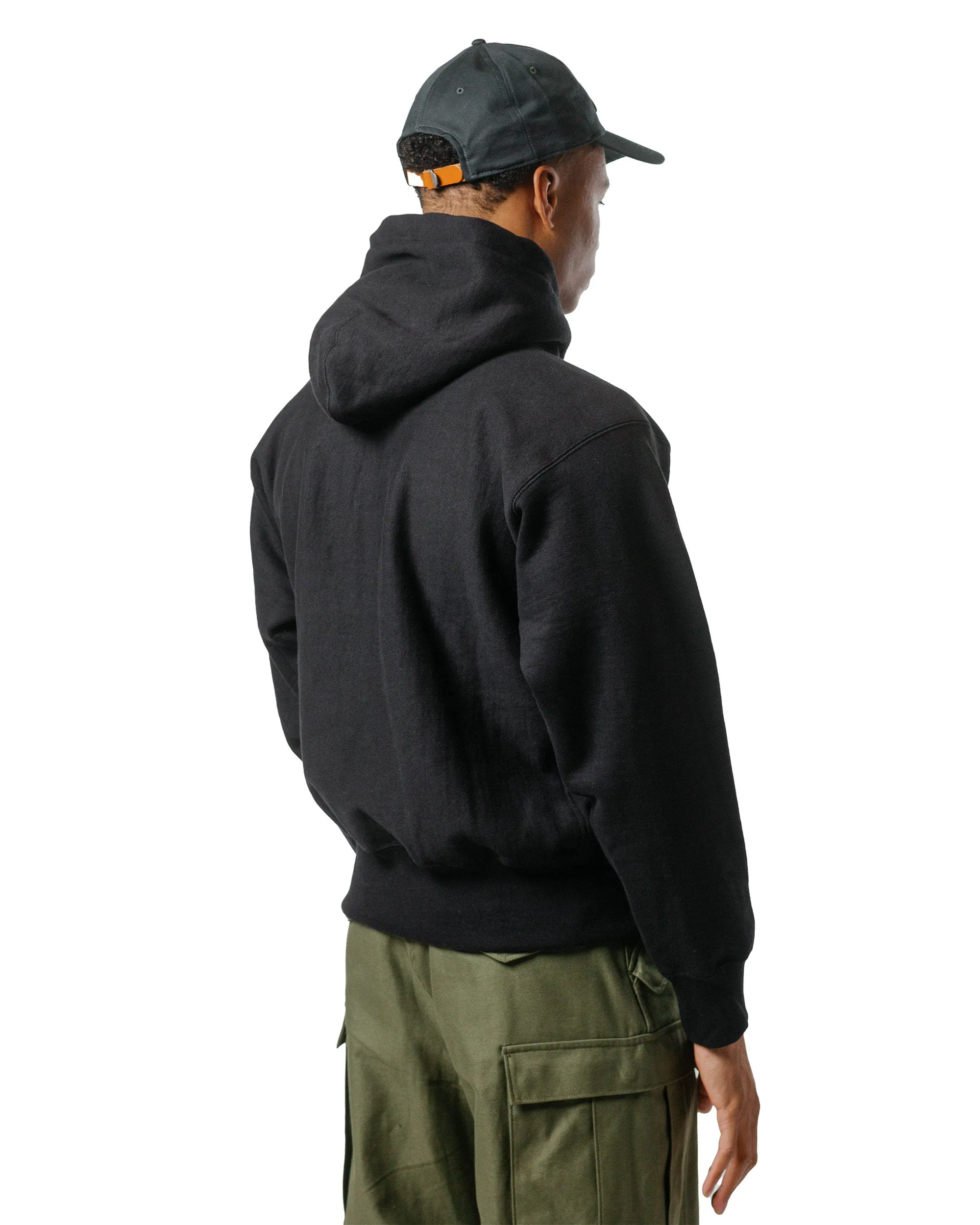 Adjustable Hood The Real McCoy's MC20113 Heavyweight Hooded Sweatshirt Black