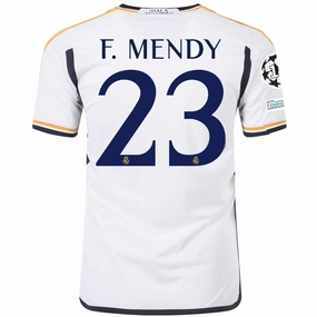 adidas Real Madrid Ferland Mendy Home Jersey w/ Champions League   Club World Cup Patches 23/24 (White) Chill Days Breath Flow