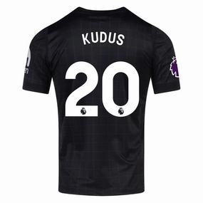 High Elasticity Cloth Breathable mesh lining Nike Kudus Men's Tottenham Away Jersey w/ EPL   No Room For Racism Patches 25/26 (Black/Iron)