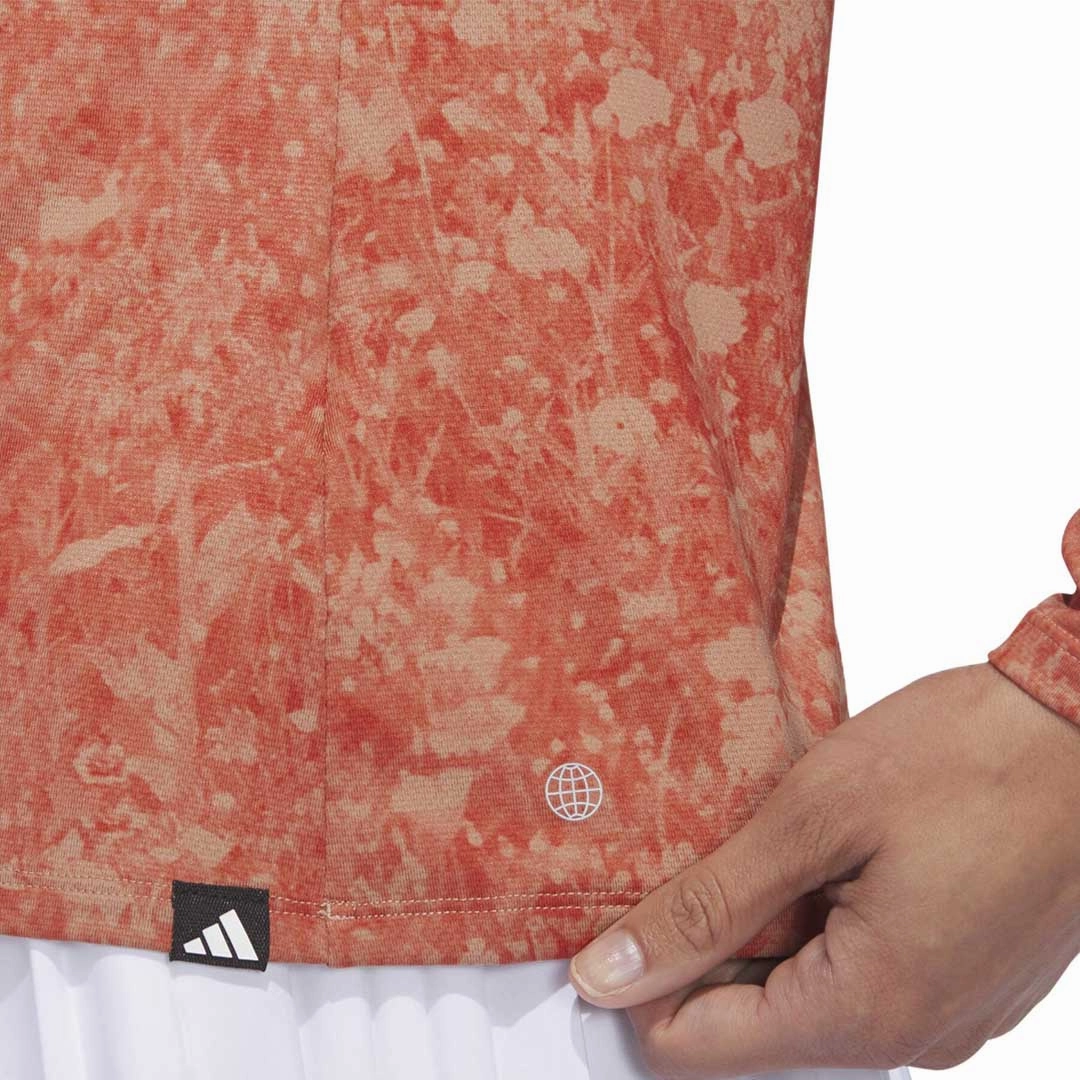 Carbon Neutral Production Smooth Lock Stitching adidas - Women's Ultimate365 Tour Long Sleeve Printed Golf Polo (HS8979)