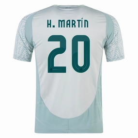 adidas Mexico Henry Martin Away Jersey 24/25 (Linen Green) Moisture Control Fabric