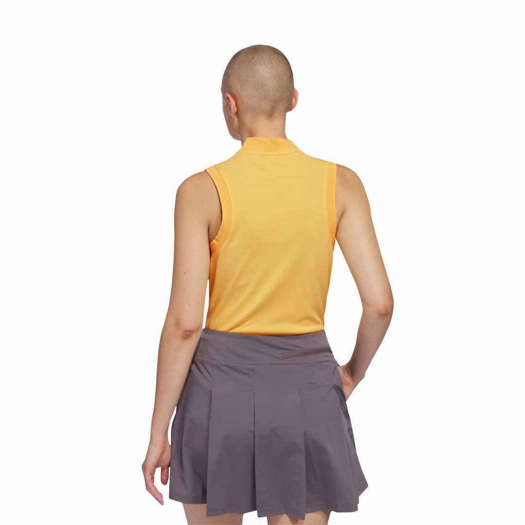 UV Protection Stretchable Ribbed Collar adidas - Women's Ultimate365 Tour HEAT.RDY Sleeveless Polo (IP4175)