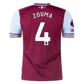 Umbro West Ham Kurt Zouma Home Jersey w/ EPL   No Room For Racism Patches 24/25 (Maroon/Sky Blue) Quick Flex Soft Touch Material