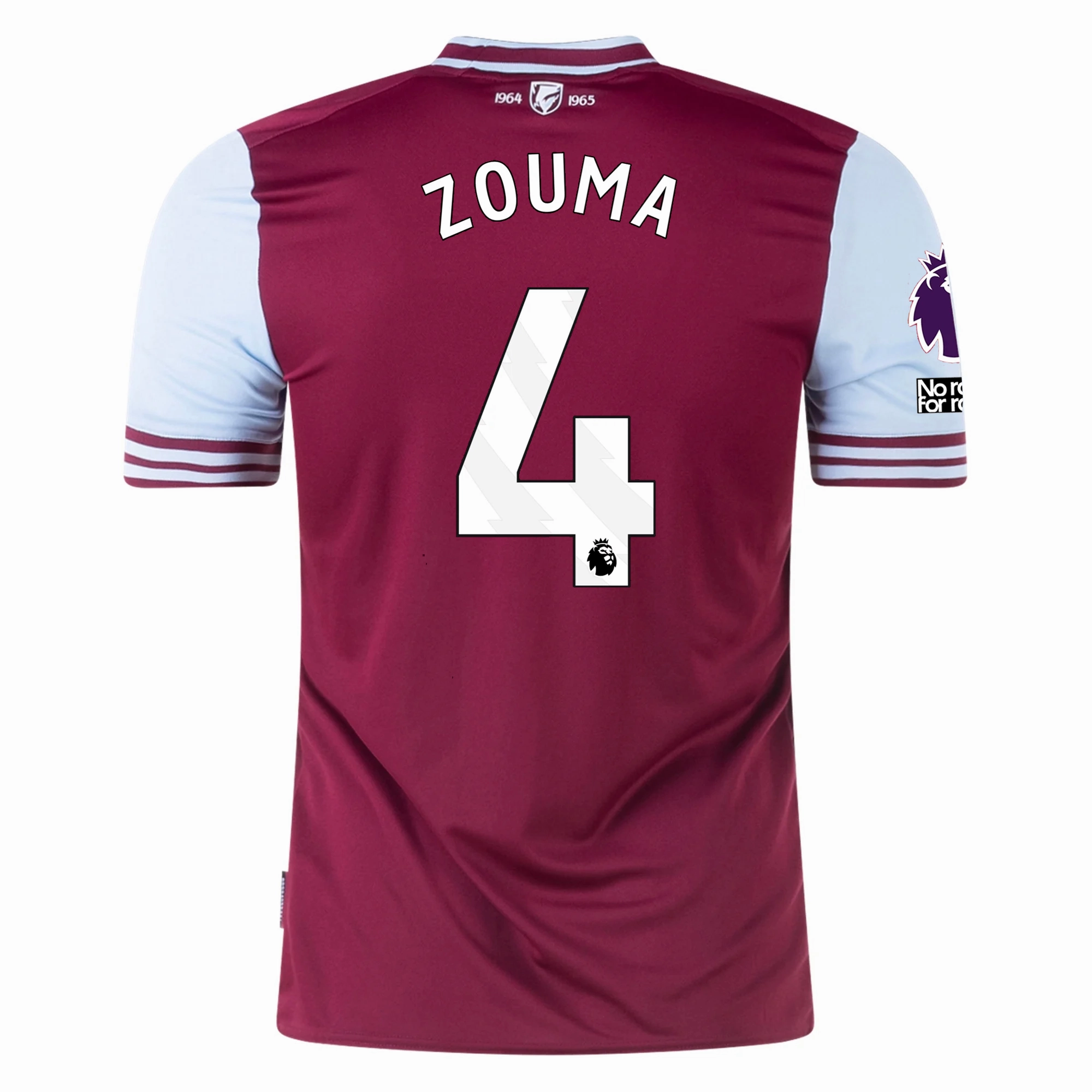 Umbro West Ham Kurt Zouma Home Jersey w/ EPL   No Room For Racism Patches 24/25 (Maroon/Sky Blue) Quick Flex Soft Touch Material