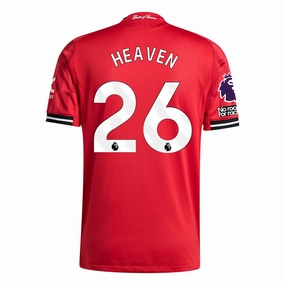 Friction Free Seams Training Fit adidas Heaven Men's Manchester United Authentic Home Jersey 25/26 w/ NRFR   EPL Patch (Red)