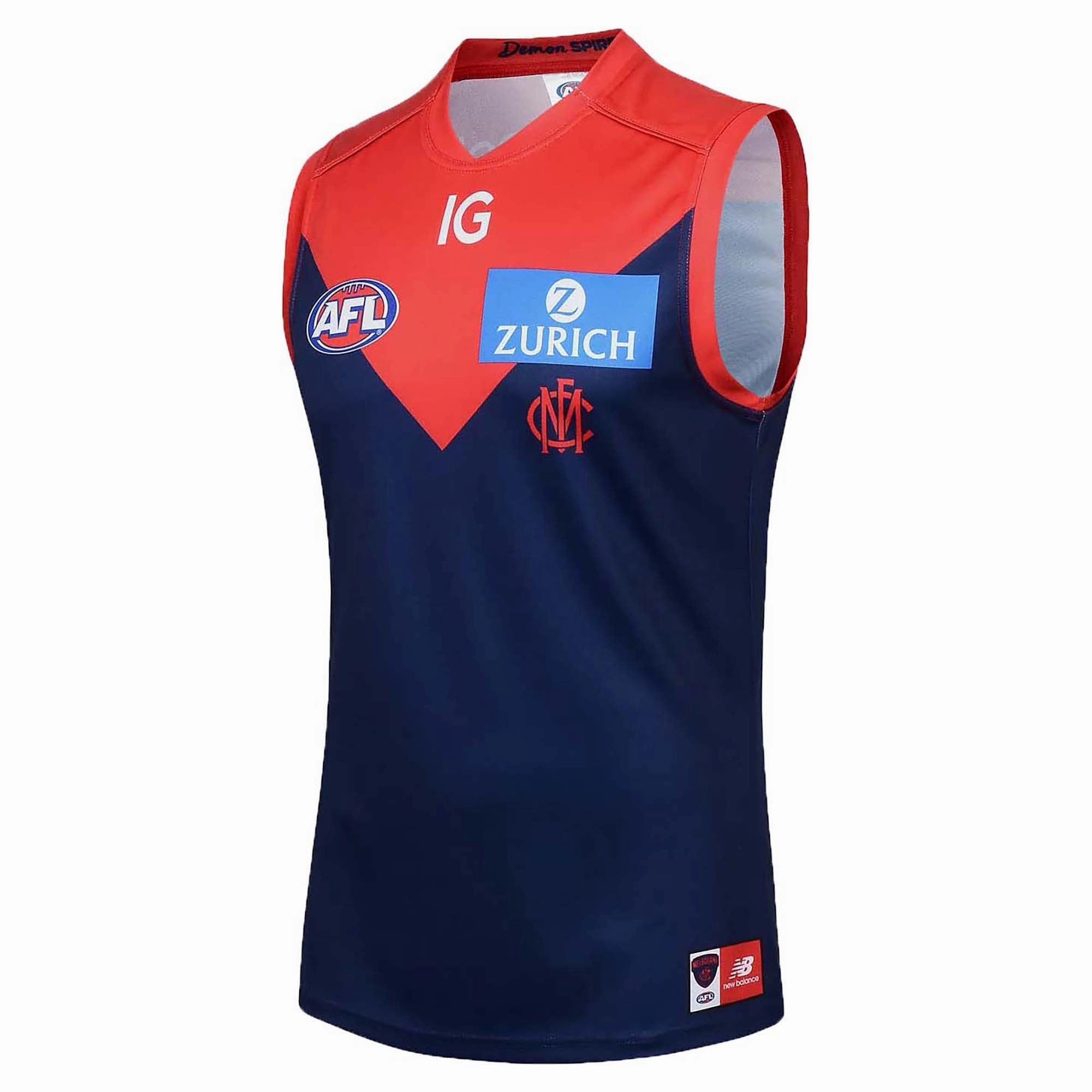 Garment Dyed Colorfastness Men's AFL Melbourne Demons Football Club 2024 Retail Home Jersey