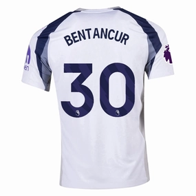 Reinforced Hem Durability Nike Bentancur Tottenham Hotspurs Home Jersey w/ EPL   No Room For Racism Patch 25/26 (White/Iron/Binary Blue)