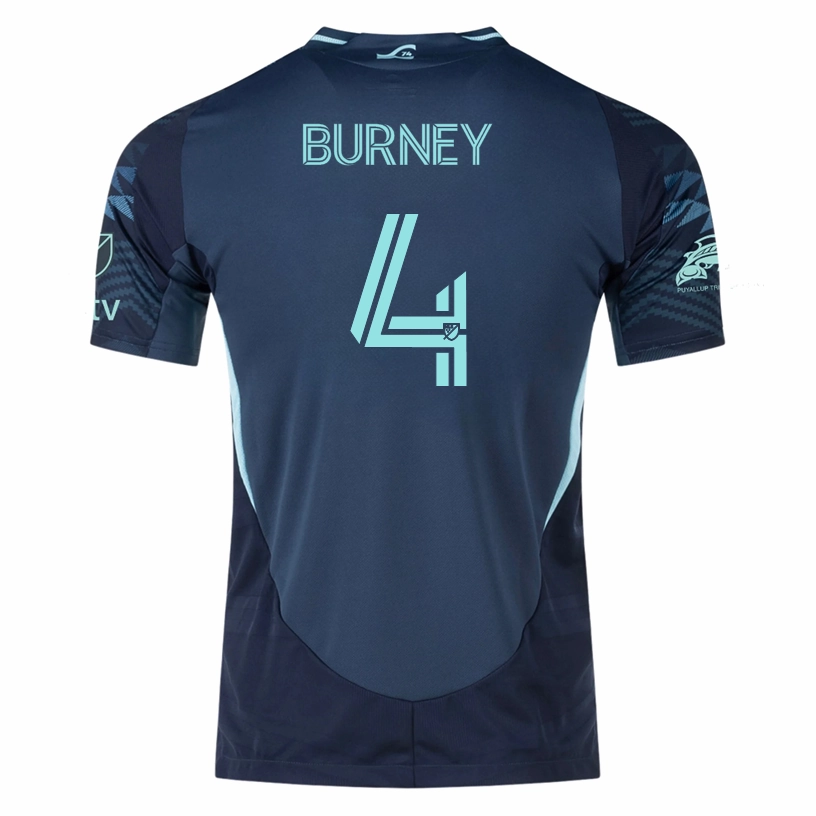 Zero Chafe Technology adidas L. Burney Seattle Sounders Authentic Away Jersey 25/26 w/ MLS Patches & Sponsor (Aura Ink)