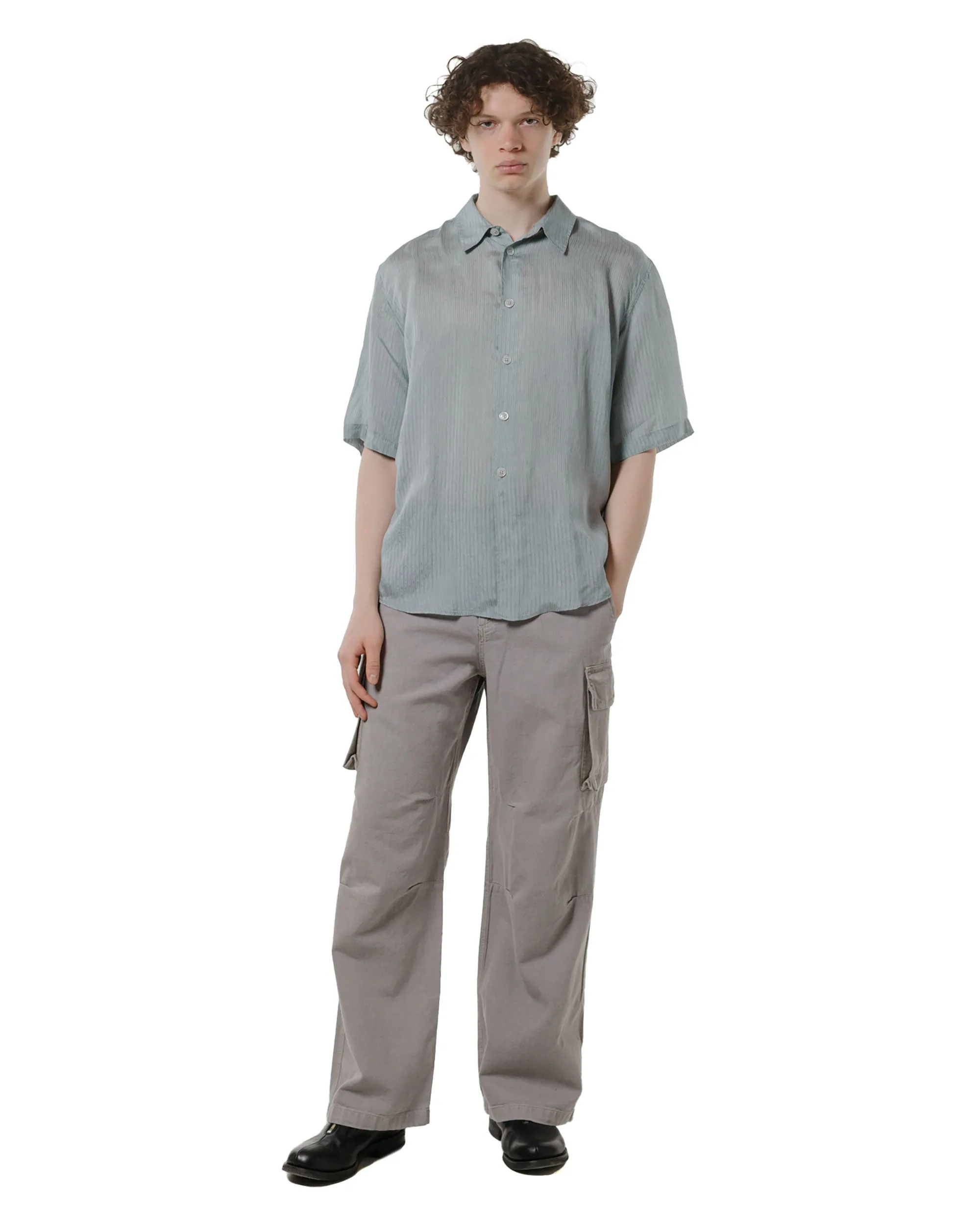 Our Legacy Beyond Shirt Shortsleeve Geo Stripe Ceremonial Viscose high-low hem