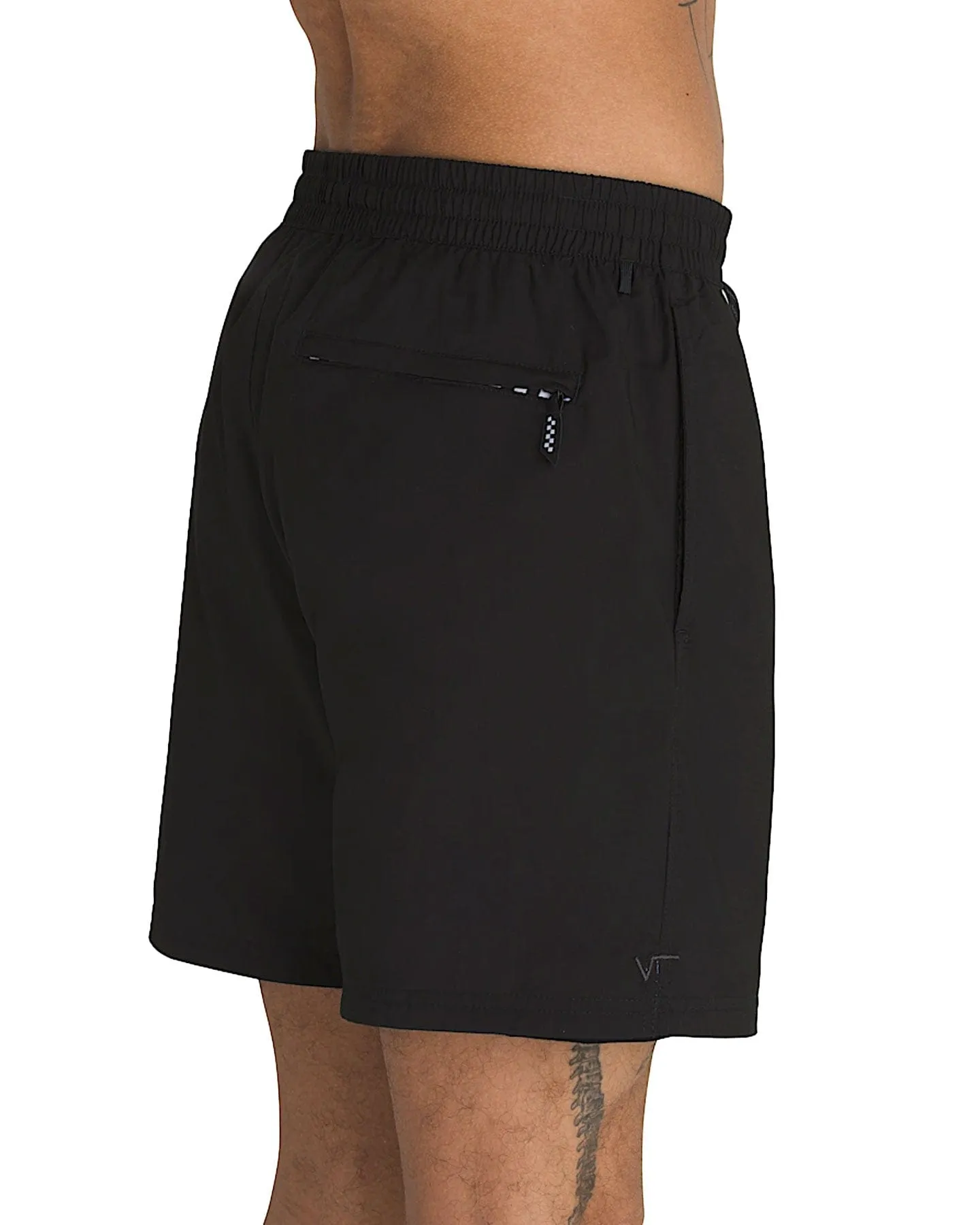 Street Sport Vans Primary Solid Elastic Boardshorts - Black